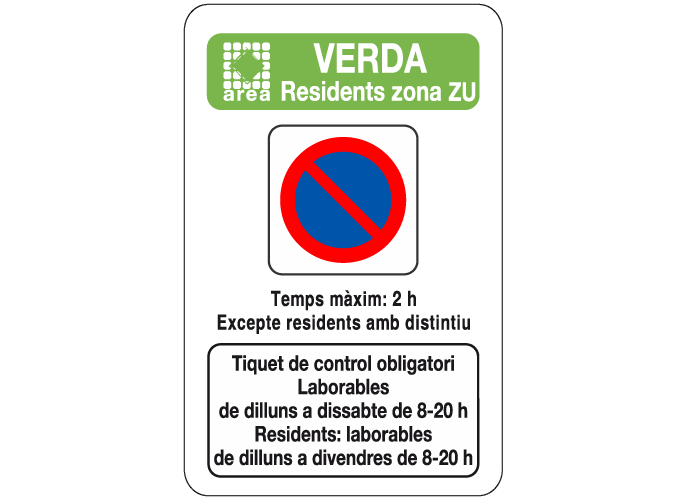 Ampliació de l'horari de regulació de l'area Verda de la Zona ZU Ampliació de l'horari de regulació de l'area Verda de la Zona ZU