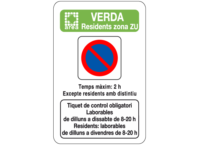 Ampliació de l'horari de regulació de l'area Verda de la Zona ZU