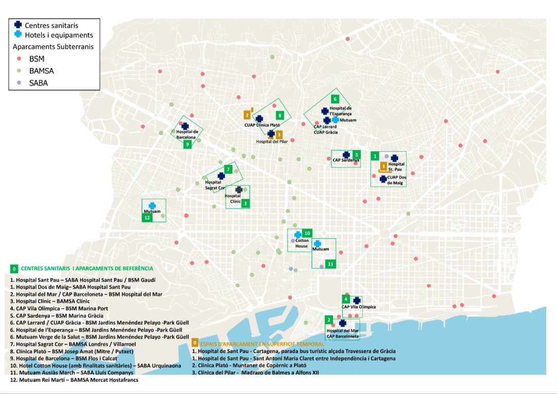 Mapa estacionament temporal COVID19