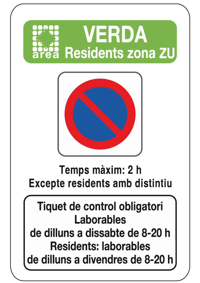 Ampliació de l'horari de regulació de l'area Verda de la Zona ZU